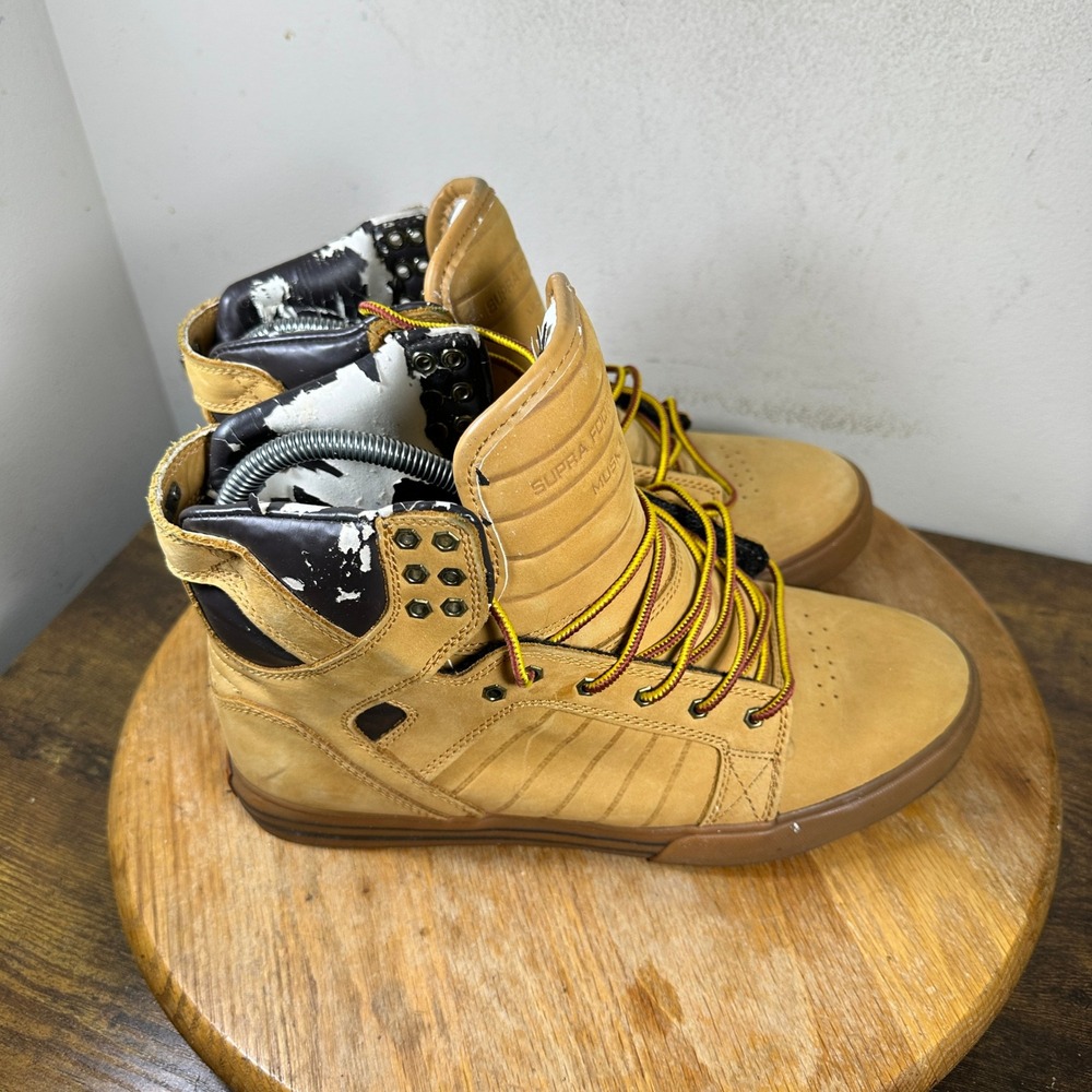 Supra Skytop Muska 001 Mens 7.5 Wheat High Top Skate Shoes Sneakers Gum Sole